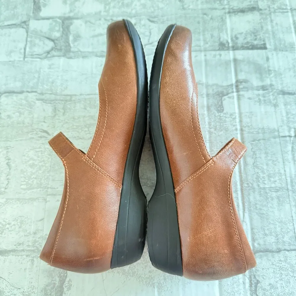 Dansko Fawna Mary Jane Chestnut Burnished Calf Leather Strappy Shoes 39 (8.5-9)